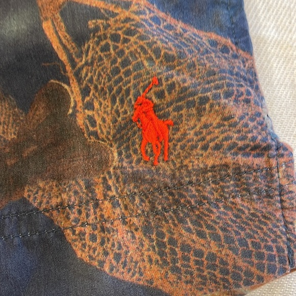 714 VINTAGE Ralph Lauren Polo classic Sport Blue Nylon Drawstring Shorts Size M - Picture 2 of 13